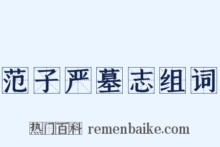 范子严墓志组词是什么意思的图片